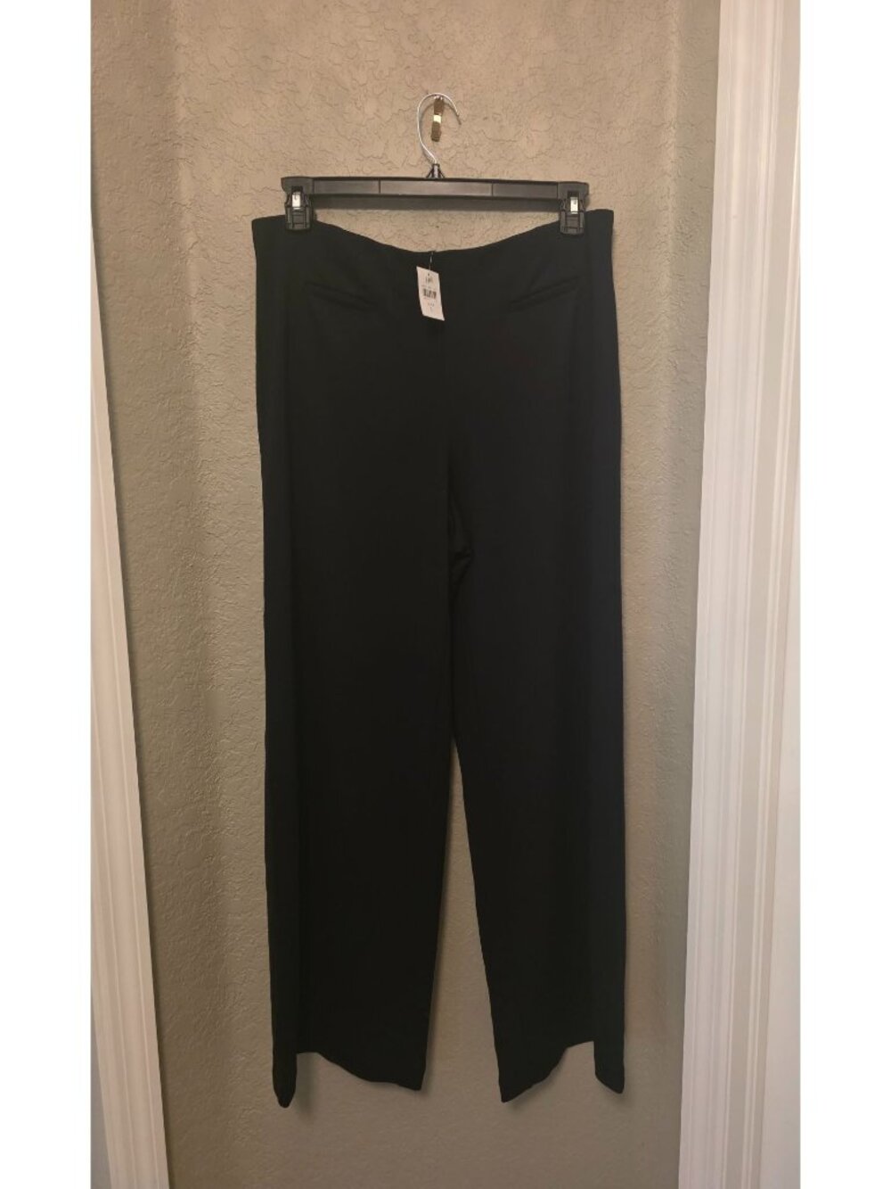 J. Jill Black Ponte Wide Leg Pull On Pants L NEW Elastic Waist